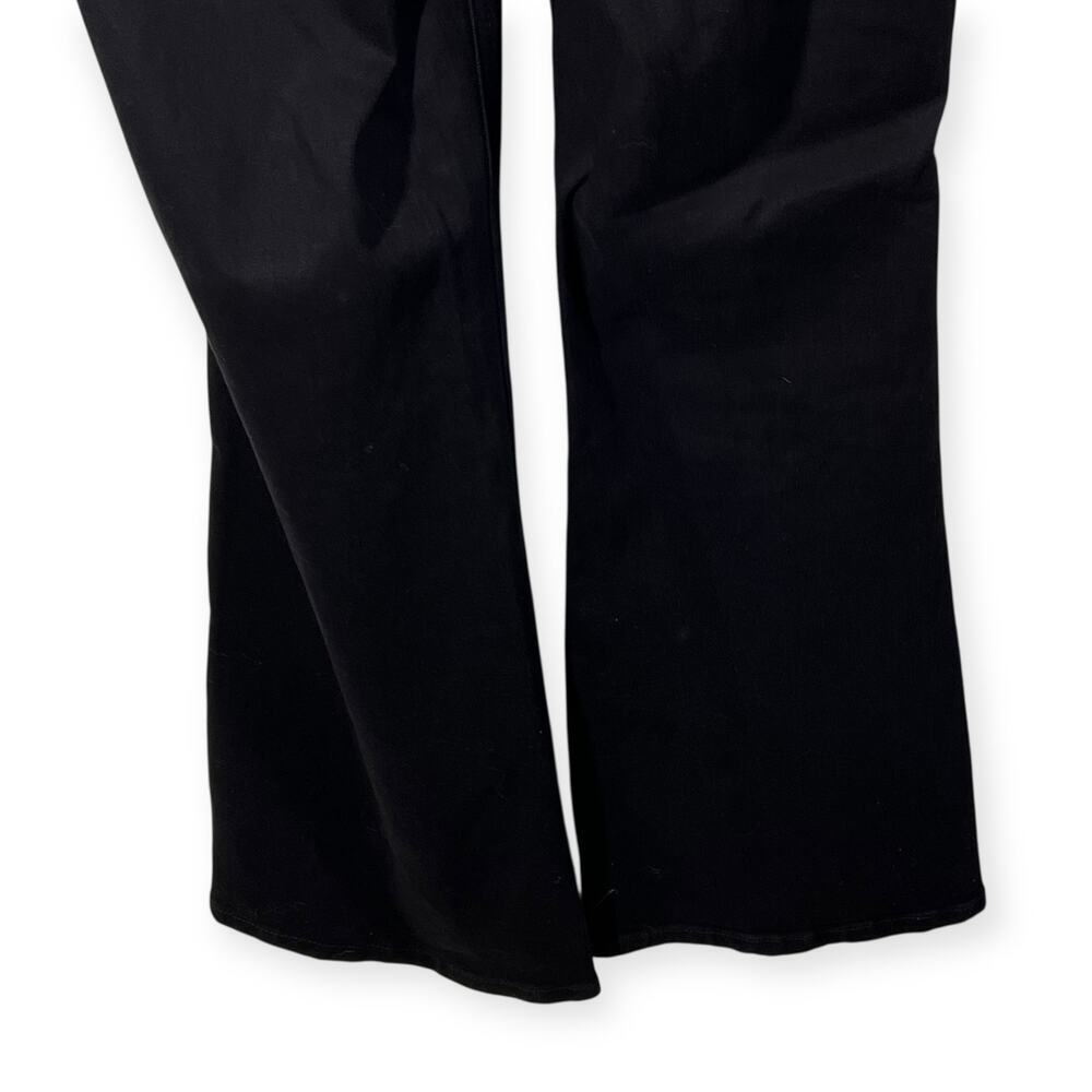 Susan Graver Black High Rise Flare Jeans Pull On Stretch Denim 10 Tall New - Picture 7 of 9